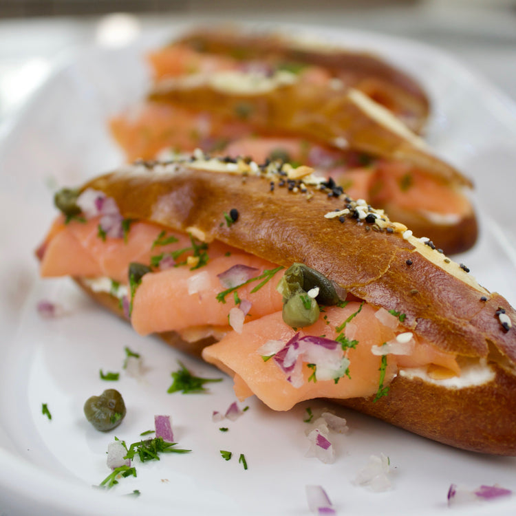 Lox Smoked Salmon Pretzels