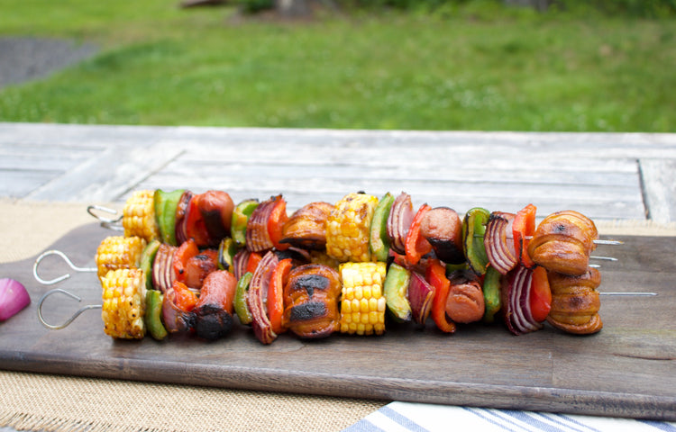 Pretzel Hot Dog Kebabs