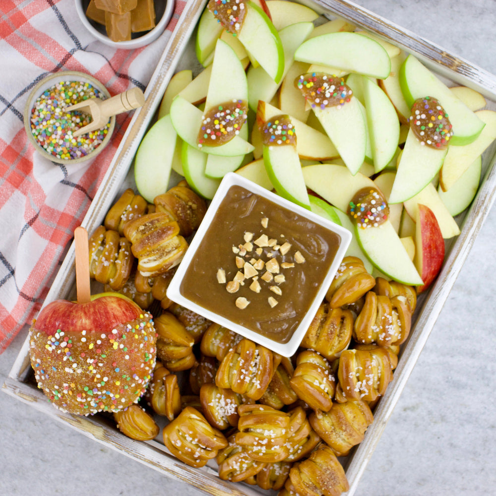 Peanut Caramel Apple Snack Board