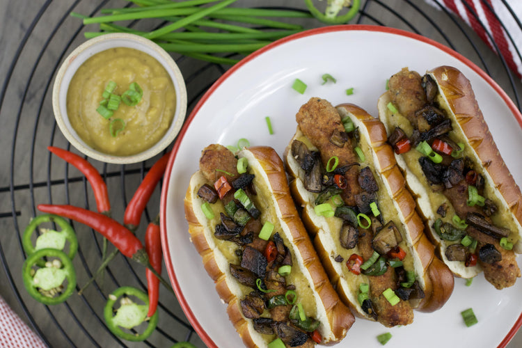 Mushroom and Pepper Sausages