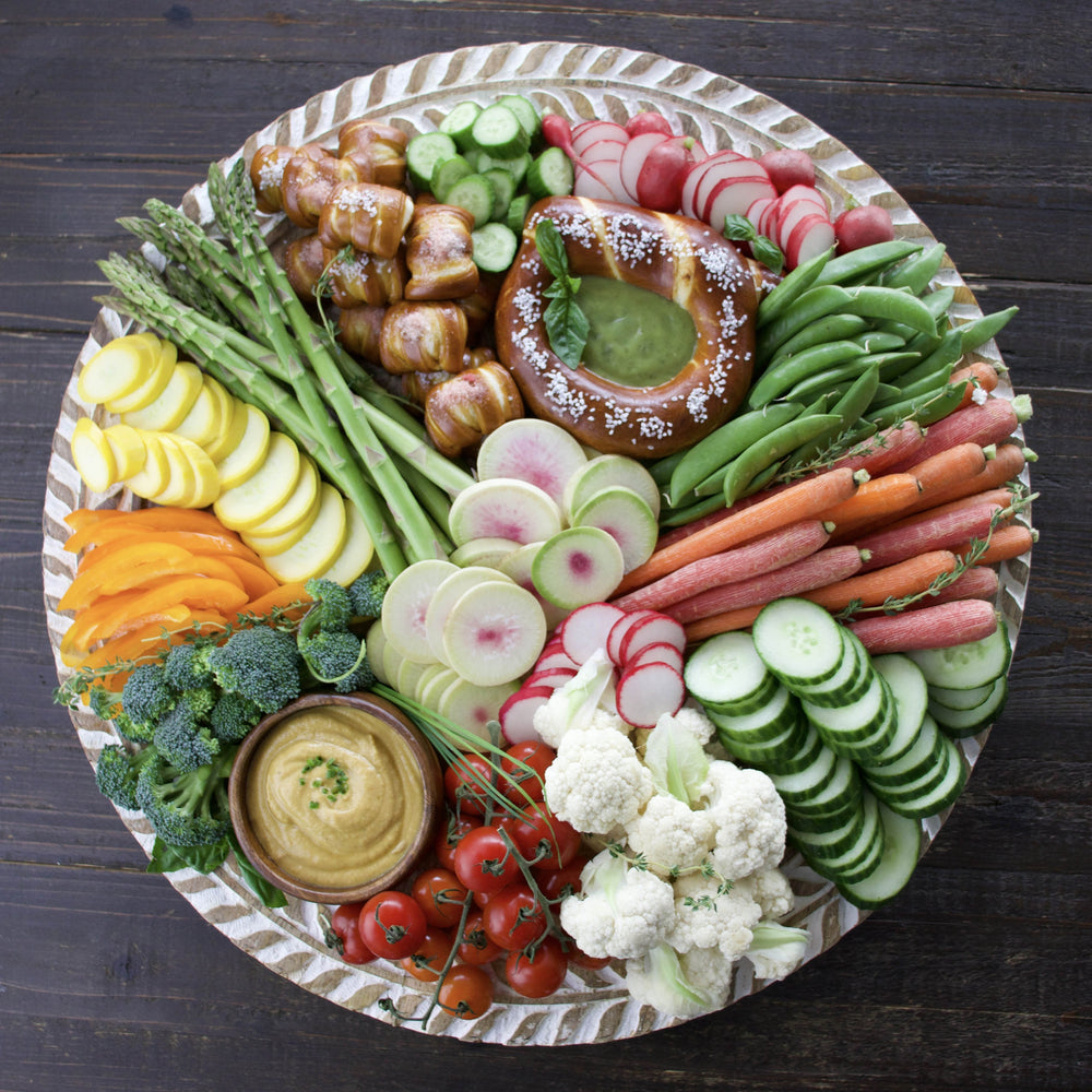 Spring Wheelhouse Veggie Board with Green Goddess Dip